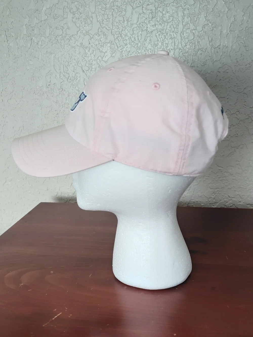 Vineyard Vines Pink Cotton Women's Ball Cap With Blue Gingham Whale